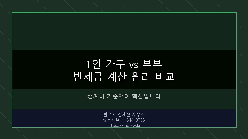 1인가구 부부 개인회생 변제금 비교