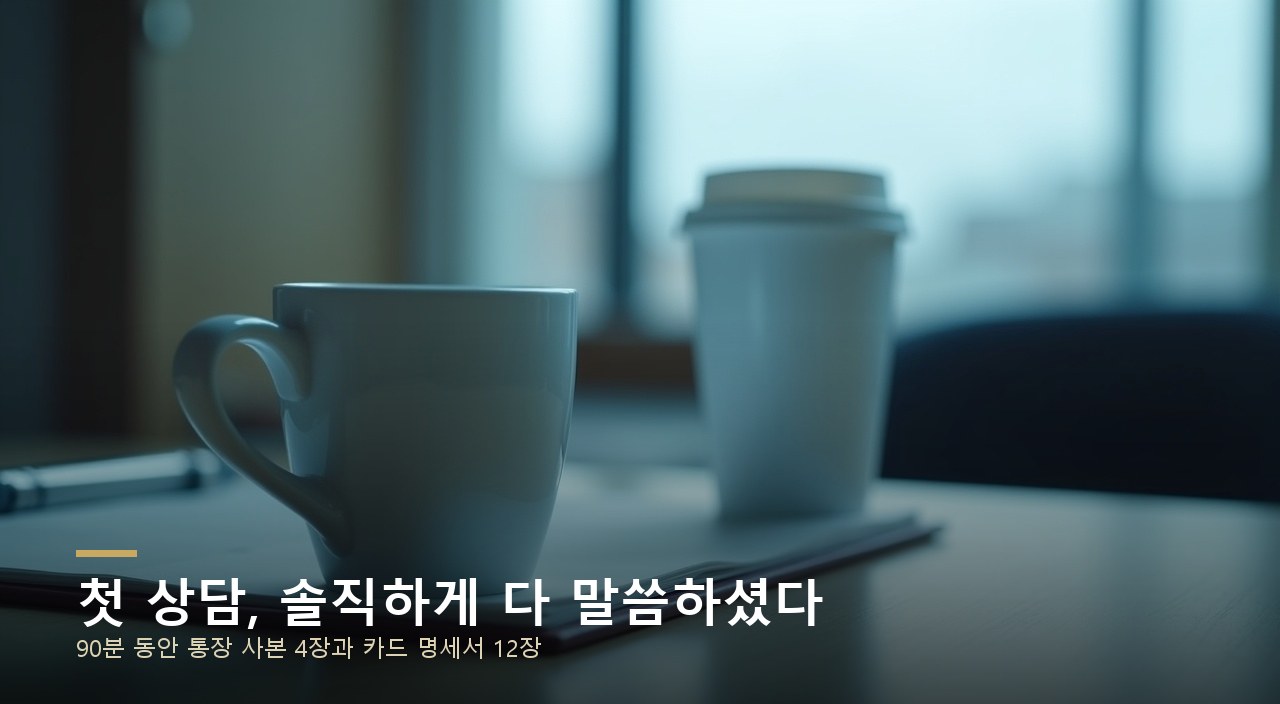 첫 상담, 솔직하게 다 말씀하셨다