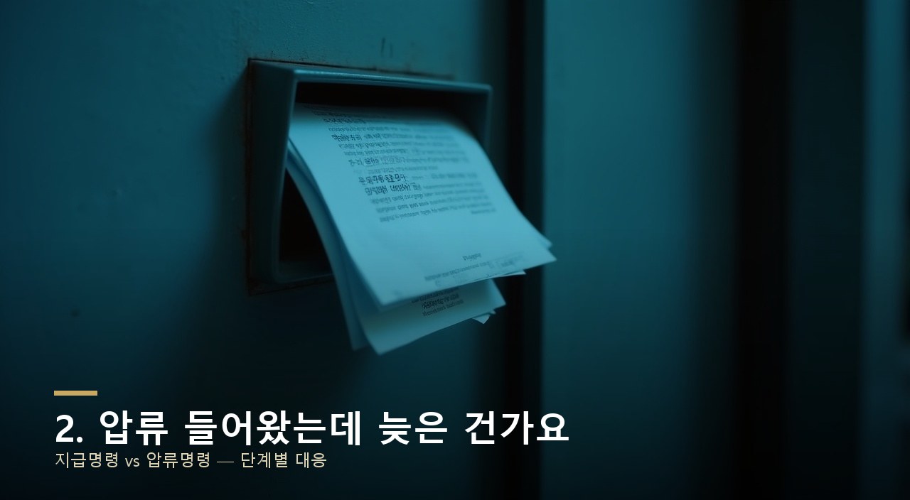 2. 압류 들어왔는데 늦은 건가요