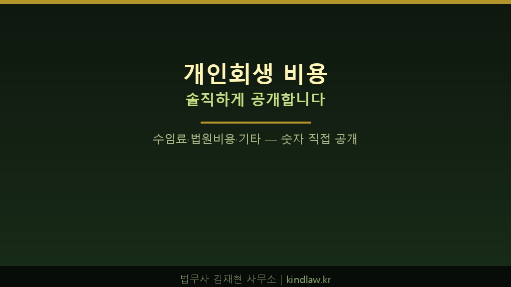 개인회생 비용