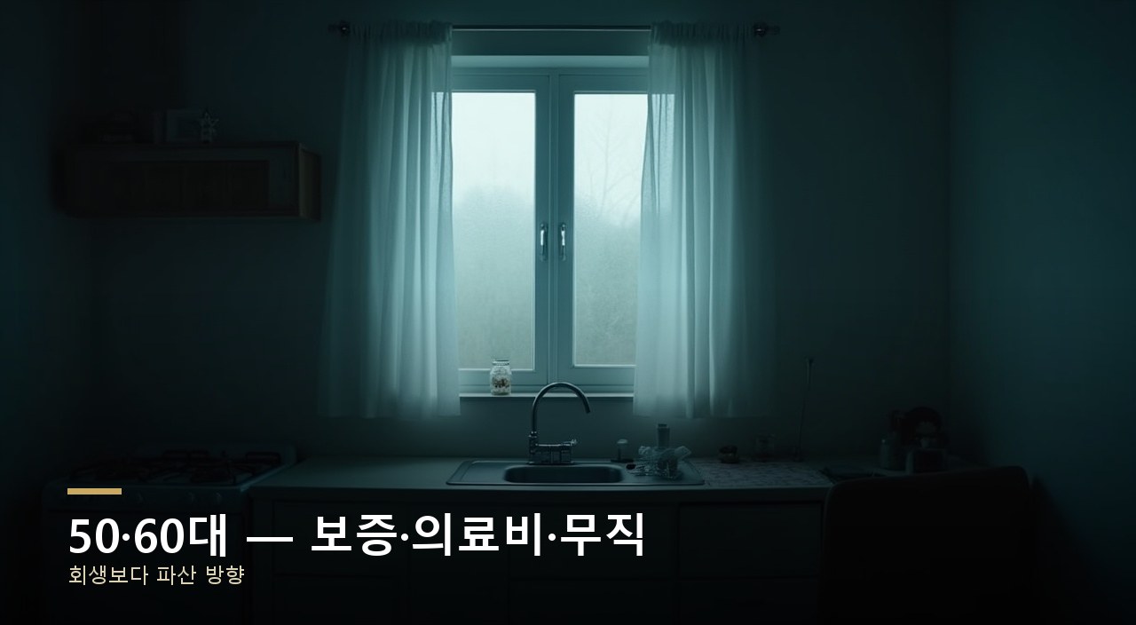 50·60대 — 보증·의료비·무직