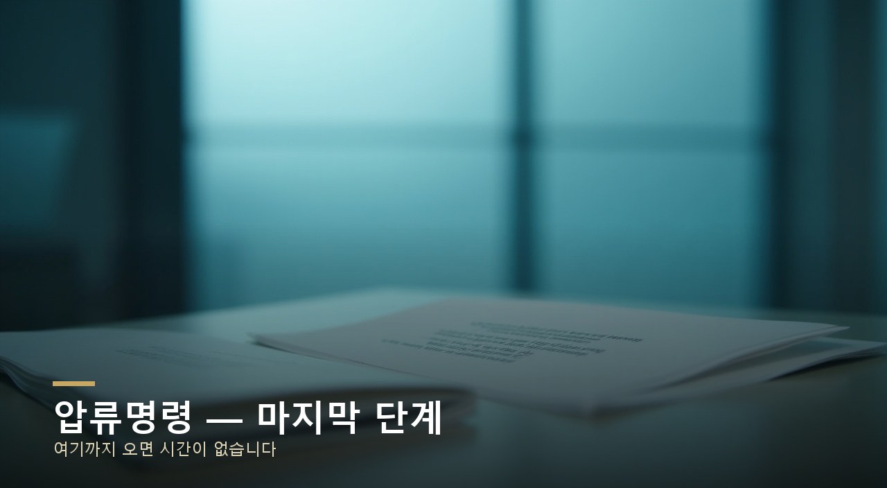 압류명령 — 마지막 단계