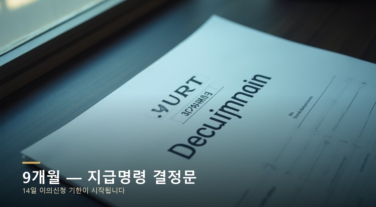 9개월 — 지급명령 결정문
