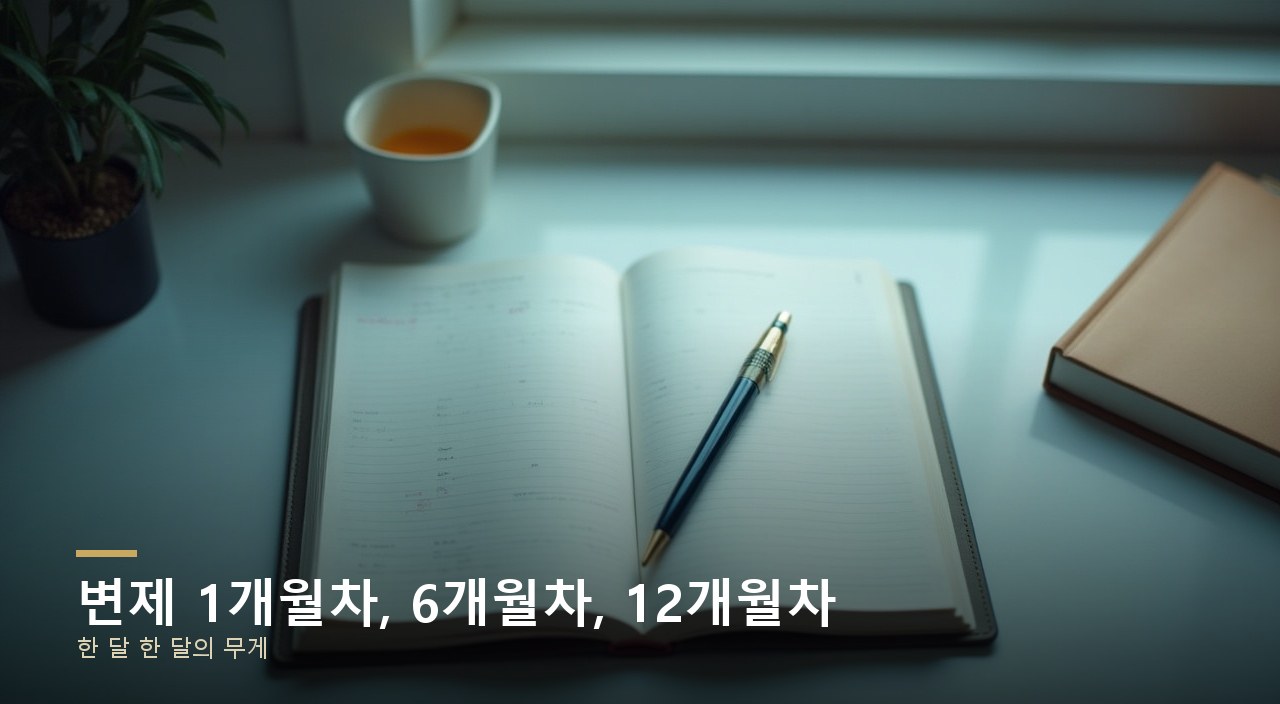 변제 1개월차, 6개월차, 12개월차