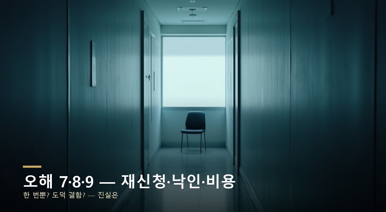 오해 7·8·9 — 재신청·낙인·비용