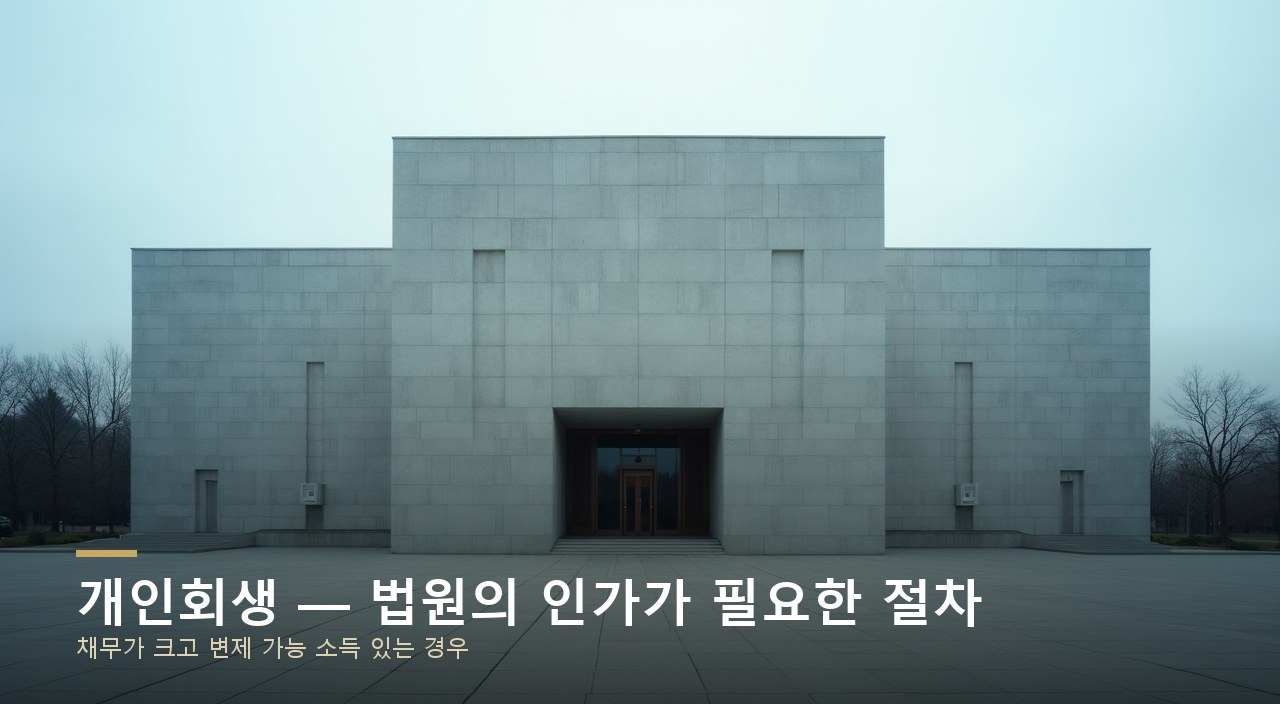 개인회생 — 법원의 인가가 필요한 절차