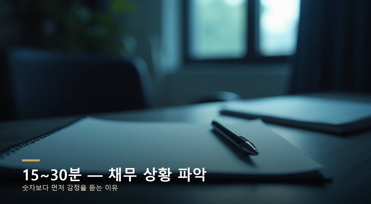 15~30분 — 채무 상황 파악