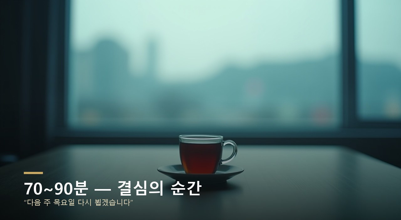 70~90분 — 결심의 순간