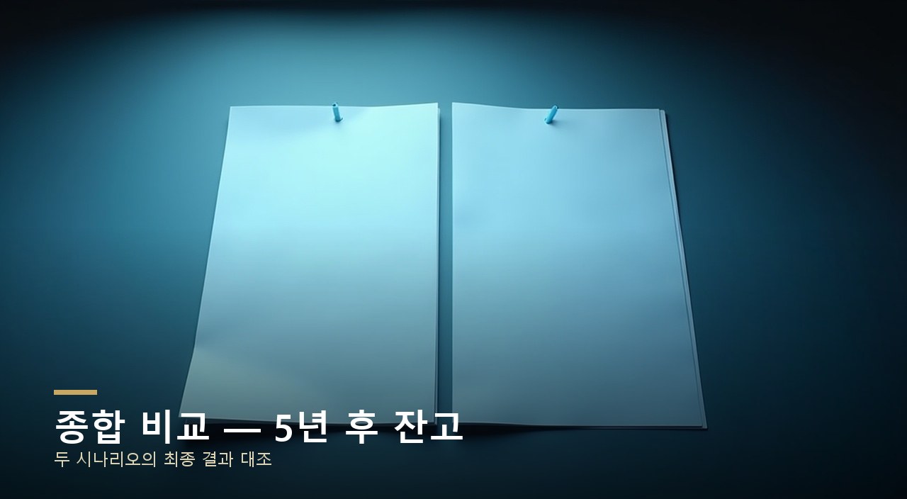 종합 비교 — 5년 후 잔고