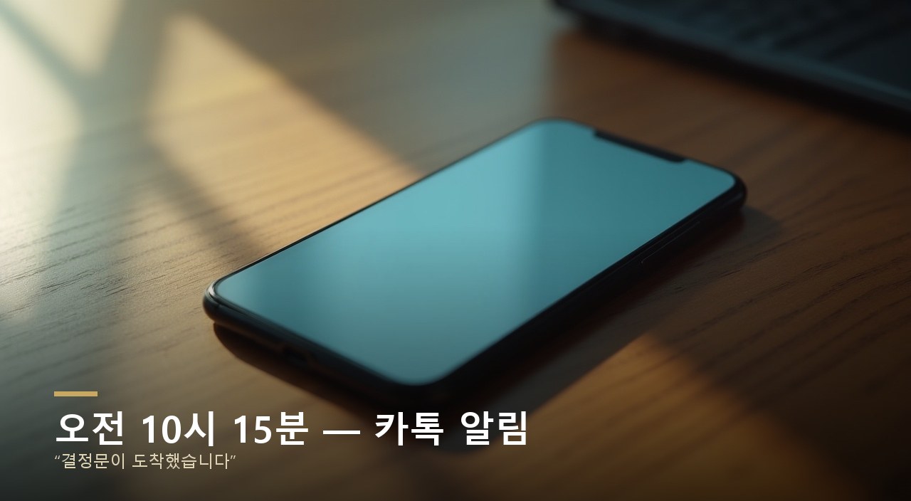 오전 10시 15분 — 카톡 알림