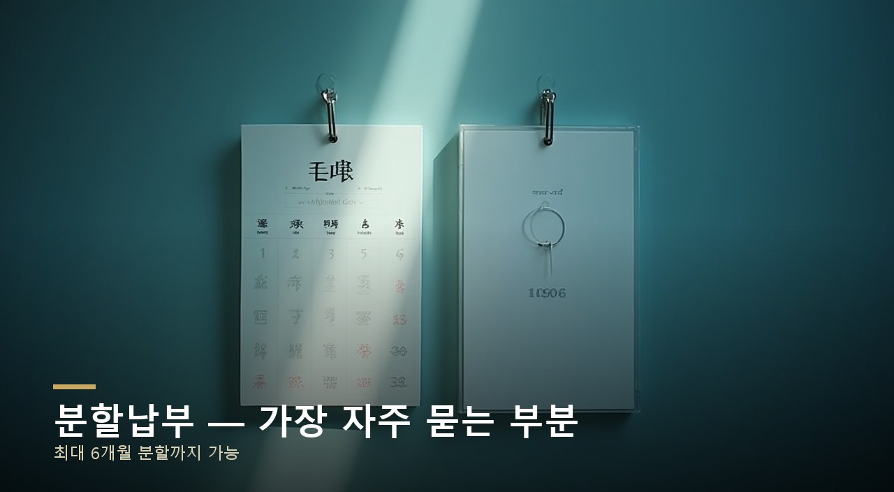 분할납부 — 가장 자주 묻는 부분