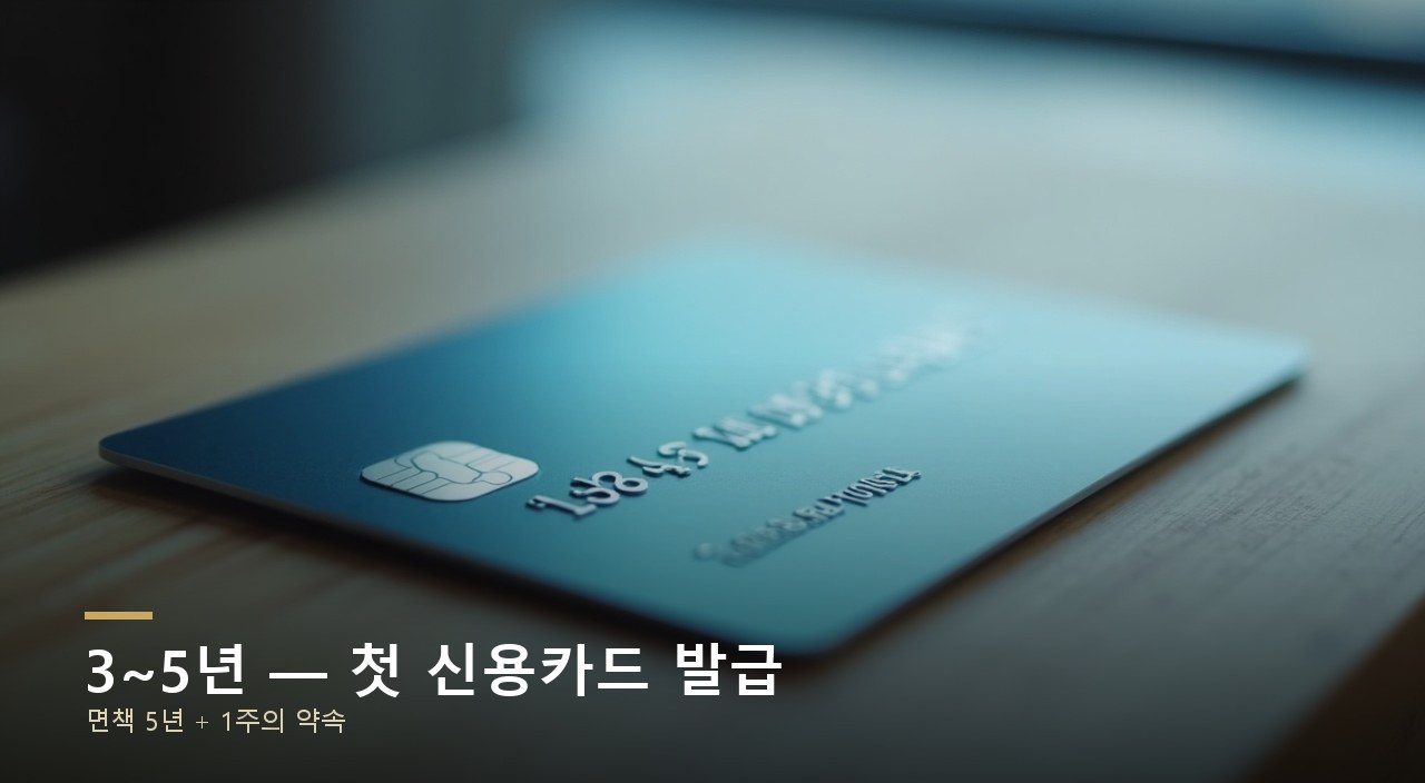 3~5년 — 첫 신용카드 발급